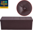 Folding Storage Ottoman Faux Leather Large Bench Foot Rest Pouffe Box Stool Seat
