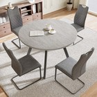 Modern Grey Dining Sets  Round Table 2 4 U-leg Chairs  3 Or 5 Pieces