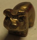 Vintage Miniature Mini Pig Piglet Metal Figurine 1  Piggy Gold Tone Brass Tiny