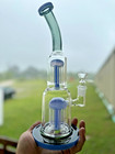 13  Heavy Duty Glass Bong Water Pipe     Dual Chamber Design With 18mm Joint