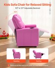 Kids Reclining Chair Pu Leather Toddler Recliner With Cup Holder  pink 