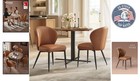 Stylish Caramel Brown Dining Chair Duo - Mid-century Modern Elegance   Comfort