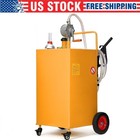 50 Gallon Portable Fuel Caddy W  Manual Pump  Gas Diesel Transfer Tank On Wheels
