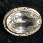 Victorian  Sterling Silver   Rock Crystal  natural Quartz  Vintage Brooch 