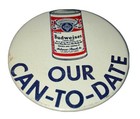 Lot Of 4 Vintage Budweiser Advertising Pinback Pin   Buttons - Our Can-to-date