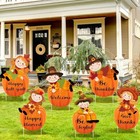 6 Pcs Thanksgiving Yard Stakes Fall Harvest Outdoor Decorations With Scarecrow