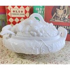Vtg Gibson Soup Tureen Lid Ladle Embossed Fruit Soup Vegetable Bowl Leaf Euc 90s