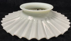 Antique White Milk Glass Pleated Petticoat Oil Lamp Light Shade