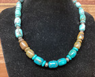 Hand-strung Native American Turquoise   Mixed Stone Beaded Necklace  40642 