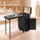 Rolling Makeup Train Case With Mirror   Light  c Cosmetic Storage Organizer