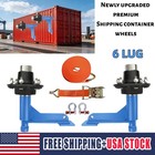 2-pack 8800lbs Shipping Container Wheels 6-lug Kit Heavy Ship Container Axles