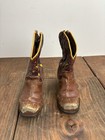 Acme Vintage Inlay Brown Cowboy Cowgirl Boots Peewee Kids