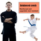 Lightweight Karate Gi Uniform For Kids Adults Black Martial Arts Suit With Belt