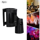 4 Pcs Universal 180   Microphone Clips Clamp Holder For Wired  Wireless Mic Stand