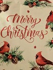 Merry Christmas Apron With Red Trim And Cardinals