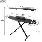 Steel Top Extra Wide Ironing Board With Sleeve Board And Adjustable Iron Rest   
