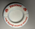 Vintage Falstaff Beer Milk Glass Bar Advertising Ashtray