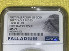2017 Us Palladium Eagle Pd  25 High Relief Ngc Ms70 First Day Of Issue Rare Coin