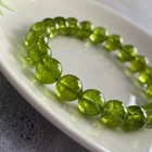 Natural Green Peridot Gemstone Beaded Crystal Healing Reiki Stretch Bracelet