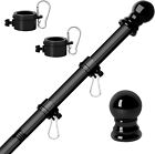 5 Ft Flag Pole For Kit Tangle Free Spinning Weather Resistant Rustproof Metal Ne