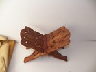 Folding Wooden Book Bible Holder Cookbook Stand - Hand Carved India