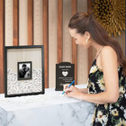 Wedding Guest Book Alternative     12x16 Black Picture Frame With 70 Wooden Hearts
