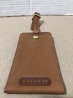Coach Leather Luggage Tag Travel Id Identification Hanging Tag Brown