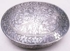 Antique 800 Silver Repousse Trinket Box Oval Floral Engraved Jewelry Case 68 84g