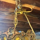 Vintage Mid Century Swag Hanging Plastic Enameled Lamp - 26 Inch Tall - Works