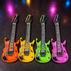 Inflatable Guitars Pack Of 4 Neon Rock Star Party Fancy Dress Props