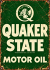 Vintage Look Quaker State Oil Gas Sign - 10x14 Pvc With Holes For Hanging