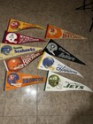 Vintage 1970s Nfl Lot Of 15 Football Full Size Pennants Chiefs Raiders Oilers