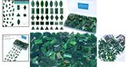 240 Piece Forest Green Stained Glass Mosaic Tiles - 5 Shapes For Diy Crafts