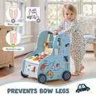 11-in-1 Wooden Baby Push Walker With Activity Center     Car Traffic Theme Tool   