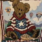 Teddy Bear Blue Jean Sweater Usa Hot Air Balloons Tapestry Wall Hangs 25 5x38 5 