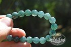Dark Translucent Blue - 10 Mm Beaded Guatemalan Jadeite Jade Bracelet 7 Inches