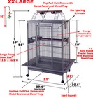 Xx-large Lani Kai Lodge Open Play Top For Large Parrot Bird Cage 32 x23 x66 h 