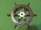 Antique vintage Brass Wooden Boat Nautical Wheel Wall Decor 12 