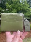 Coachtopia Wavy Zip Card Case With Keyring      Olive Green     new With Tags