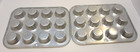 Pair Vintage 1970s Mirro Usa Aluminum Mini Muffin Cupcake Tart 12 Hole 8x10 Pans
