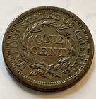 1850 Braided Hair Large Cent Brown Early U s  Copper Coin Nice Detail