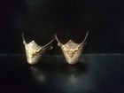 New Western Cowboy Boot Tip Rand Cap Engraved Silver W  Gold Longhorn - Pair