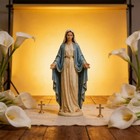 Virgin Mary Statue Catholic Religious Decor Resin Statue