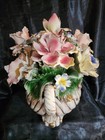 Vintage Capodimonte Porcelain Nuova Flower Basket Centerpiece Italy Extra Large
