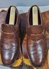 Vtg Freeman Free-flex Mens Sz 9 5 D Brown Leather Loafers Dress Shoes W  Buckle 