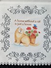 A Home Without A Cat Is Just A House  dowel Wall Hanging Decor Vtg Heritage Lace