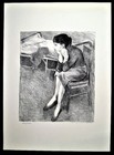 Raphael Soyer Original Hand Signed Pencil Lithograph Waiting Limited Edition