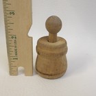 Miniature Wooden Butter Stamp Primitive Hand Turned Cookie Press Ball Top Handle