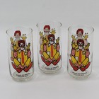 Lot Of 3 Ronald Mcdonald Collector Series Matching Drinking Glasses 5 75  Tall