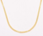 2mm Bismark Bizmark Chain Necklace 14k Yellow Gold Clad Silver 925 Italy